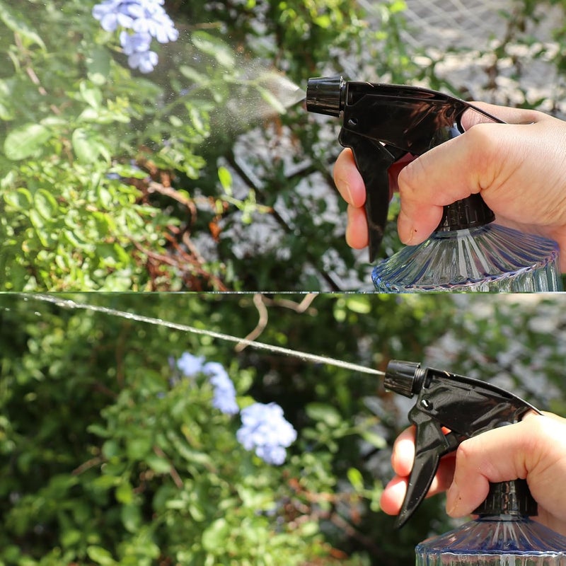 OFFIDIX Glass Spray Bottle,Plant Mister Indoor Watering Can,Adjustable Nozzle Watering Glass 0.45L/15.22oz Spray Bottle for Cleaning Solutions (Light Blue) - Image 3